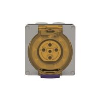 Socket Outlet IP66 32A 500V 4 Round Pin Buffalo Grey Trader