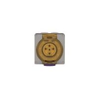Socket Outlet IP66 20A 500V 5 Round Pin Buffalo Grey Trader