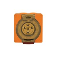 Socket Outlet IP66 20A 500V 5 Round Pin Buffalo Orange Trader