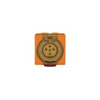 Socket Outlet IP66 20A 500V 5 Round Pin Buffalo Orange Trader