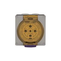 Socket Outlet IP66 32A 500V 5 Round Pin Buffalo Grey Trader