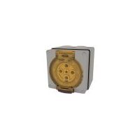 Socket Outlet IP66 40A 500V 5 Round Pin Buffalo Grey Trader