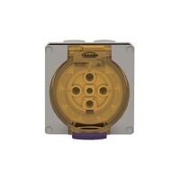 Socket Outlet IP66 40A 500V 4 Round Pin Buffalo Grey Trader