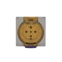 Socket Outlet IP66 50A 500V 4 Round Pin Buffalo Grey Trader