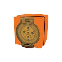 Socket Outlet IP66 40A 500V 5 Round Pin Buffalo Orange Trader