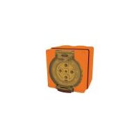 Socket Outlet IP66 40A 500V 5 Round Pin Buffalo Orange Trader