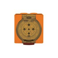 Socket Outlet IP66 40A 500V 5 Round Pin Buffalo Orange Trader