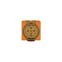 Socket Outlet IP66 40A 500V 5 Round Pin Buffalo Orange Trader