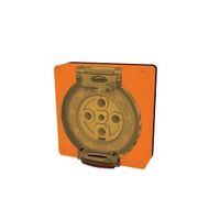Socket Outlet IP66 32A 500V 4 Round Pin Buffalo Orange Trader