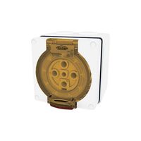 Socket Outlet IP66 40A 500V 5 Round Pin Buffalo White Trader