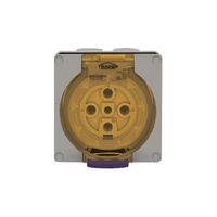 Socket Outlet IP66 32A 500V 4 Round Pin Buffalo Grey Trader