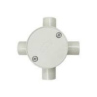Junction Box Round 1 Way 25mm PVC Cobra Grey Trader