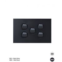 Switch Horizontal 5 Gang Clouded Leopard Matt Black Trader