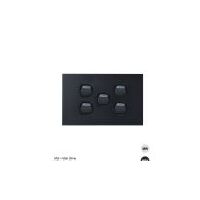 Switch Horizontal 5 Gang Clouded Leopard Matt Black Trader