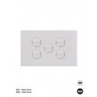 Switch Horizontal 6 Gang Clouded Leopard Matt White Trader