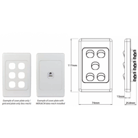 Switch Horizontal 4 Gang 10AX 16A 250V Cougar Black Trader
