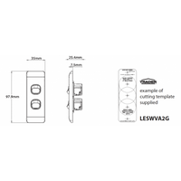 Switch Architrave 2 Gang 16AX 20A 250V Leopard Black Trader