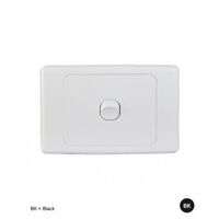 Switch Horizontal 4 Gang 10AX 16A 250V Cougar Black Trader