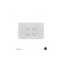 Switch Horizontal 4 Gang 10AX 16A 250V Cougar Black Trader