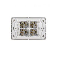 Switch Horizontal 4 Gang 10AX 16A 250V Cougar Black Trader