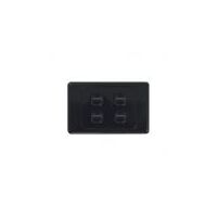 Switch Horizontal 4 Gang 10AX 16A 250V Cougar Black Trader