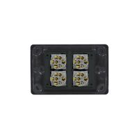 Switch Horizontal 4 Gang 10AX 16A 250V Cougar Black Trader