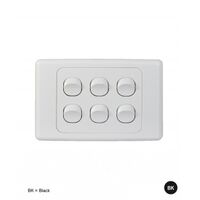 Switch Horizontal 4 Gang 10AX 16A 250V Cougar Black Trader