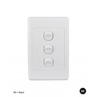 Switch Horizontal 4 Gang 10AX 16A 250V Cougar Black Trader