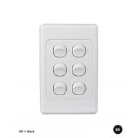 Switch Horizontal 4 Gang 10AX 16A 250V Cougar Black Trader
