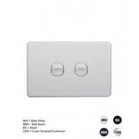 Switch Vertical 2 Gang Slim 10AX Flat Cat Matt Black Trader