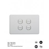 Switch Vertical 2 Gang Slim 10AX Flat Cat Matt Black Trader