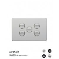 Switch Vertical 2 Gang Slim 10AX Flat Cat Matt Black Trader