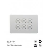 Switch Vertical 2 Gang Slim 10AX Flat Cat Matt Black Trader