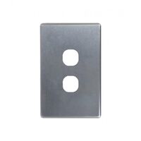 Switch Vertical 2 Gang Slim 10AX Flat Cat Matt Black Trader