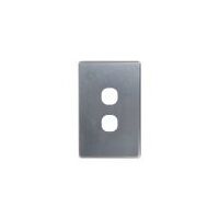 Switch Vertical 2 Gang Slim 10AX Flat Cat Matt Black Trader