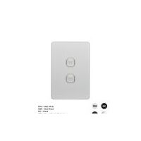 Switch Vertical 2 Gang Slim 10AX Flat Cat Matt Black Trader