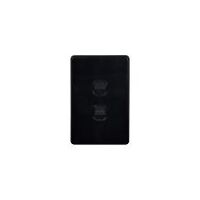 Switch Vertical 2 Gang Slim 10AX Flat Cat Matt Black Trader