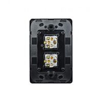 Switch Vertical 2 Gang Slim 10AX Flat Cat Matt Black Trader
