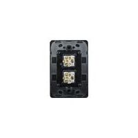 Switch Vertical 2 Gang Slim 10AX Flat Cat Matt Black Trader