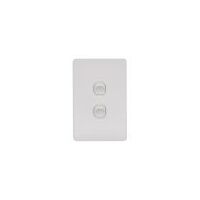 Switch Vertical 2 Gang Slim 10AX Flat Cat Matt Black Trader