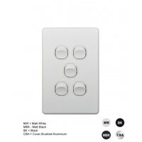 Switch Vertical 2 Gang Slim 10AX Flat Cat Matt Black Trader