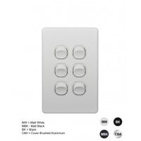 Switch Vertical 2 Gang Slim 10AX Flat Cat Matt Black Trader