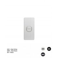 Switch Vertical 2 Gang Slim 10AX Flat Cat Matt Black Trader