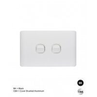 Switch Architrave 2 Gang 16AX 20A 250V Leopard Black Trader