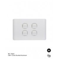 Switch Architrave 2 Gang 16AX 20A 250V Leopard Black Trader