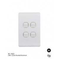Switch Architrave 2 Gang 16AX 20A 250V Leopard Black Trader