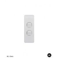 Switch Architrave 2 Gang 16AX 20A 250V Leopard Black Trader
