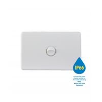 Switch Vertical 2 Gang 10AX 250V IP66 Puma White Trader