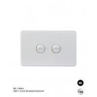Switch Vertical 2 Gang 10AX 250V IP66 Puma White Trader