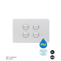 Switch Vertical 2 Gang 10AX 250V IP66 Puma White Trader